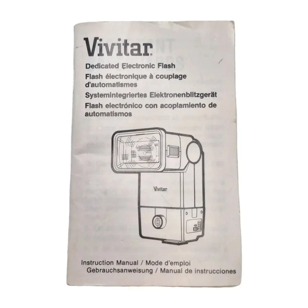 Vtg Vivitar Zoom Thyristor 3500 Dedicated Electronic Flash Owner Manual & Guide